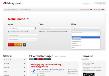bildungspool.ch homepage screenshot