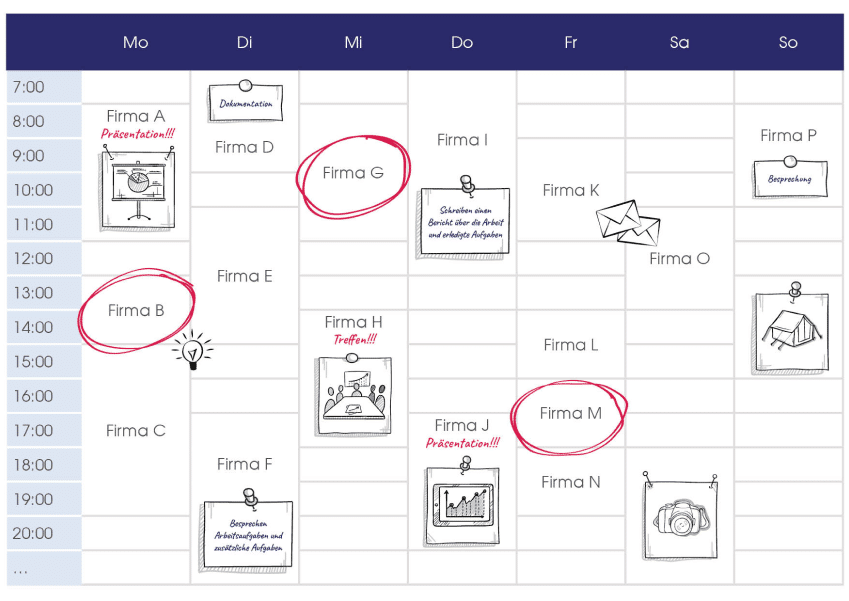 Ein typischer Kalender eines Freelancers