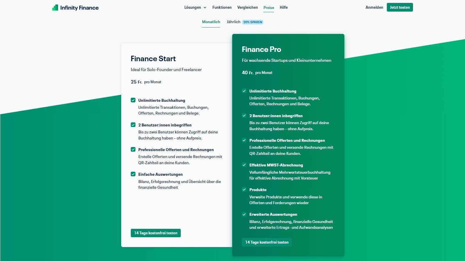 Infinity Finance - Preise - screenshot 1